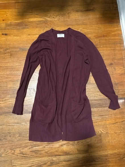 Photo of free Size S Long Burgundy Cardigan (Clason Point Bronx NY) #1