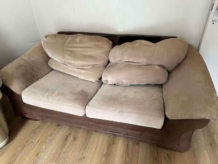 Photo of free Brown two-seater sofa bed (Sudbury UB6) #1