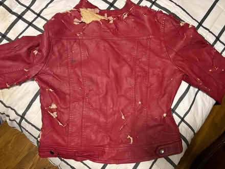 Photo of free worn women's red leather jacket (Mitty High area) #1
