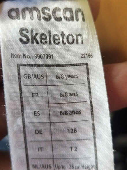 Photo of free Skeleton costume, 6-8 years (Gracemount EH16) #2
