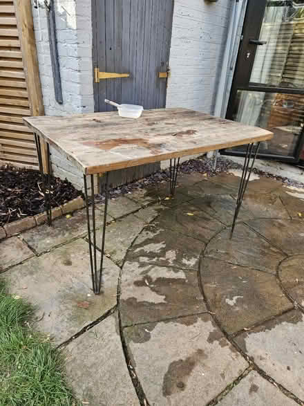 Photo of free Wooden table with hairpin legs (London SE17) #3