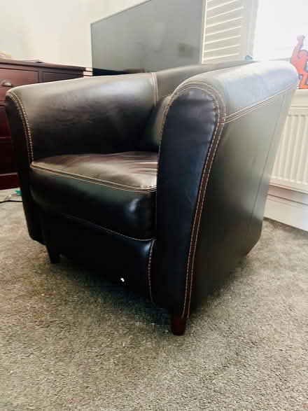 Photo of free Brown leather armchair (WD3) #3