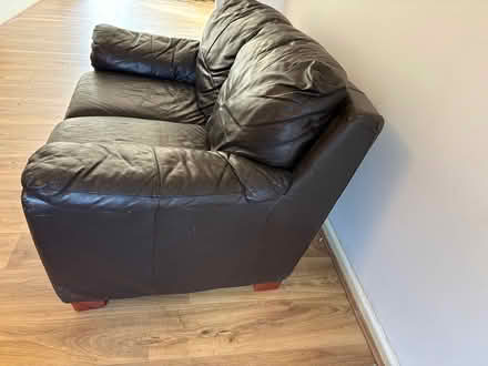 Photo of free 2 Seater black leather sofa (Letchworth, SG6) #3