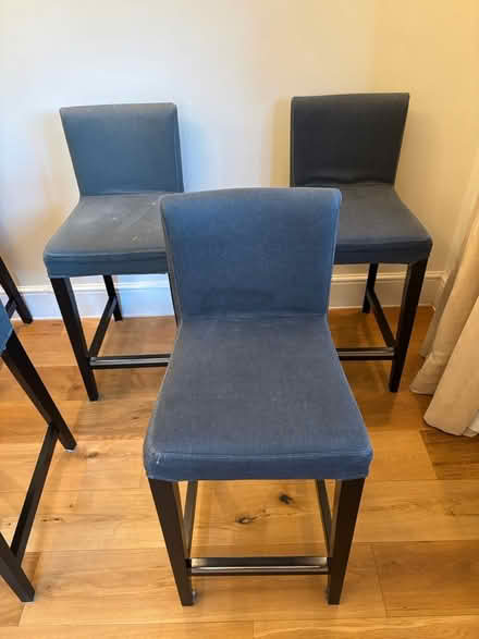 Photo of free 6x Blue Upholstered Bar Stools (Chelmsford CM1) #3