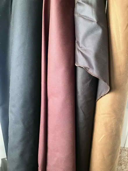 Photo of free rolls of cloth – tan, burgundy, dark brown, black 160w 5+m l (Highbury Barn N5) #1