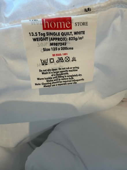 Photo of free Single 13.5 tog duvet (Blockley GL56) #2
