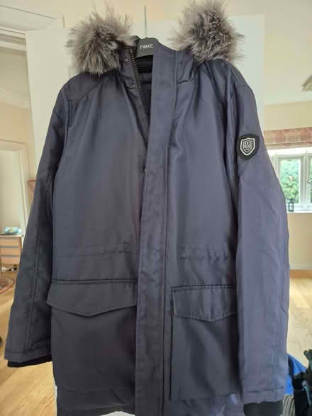 Photo of free Mens warm grey parka coat with fur hood (Lower Earley RG6) #1