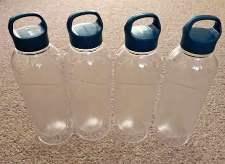 Photo of free Four transparent plastic screw-top waterbottles for camping (Hog Hatch GU9) #1