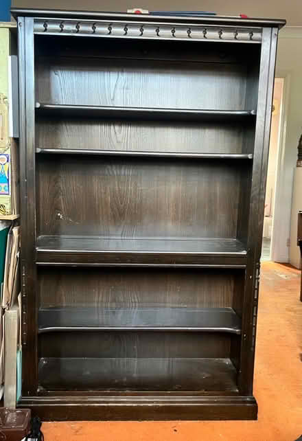 Photo of free Tall wooden bookcase. Beckenham BR3 (Beckenham BR3) #1