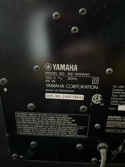 Photo of free Yamaha Sound Bar and sub woofer (Cleveland Park) #3