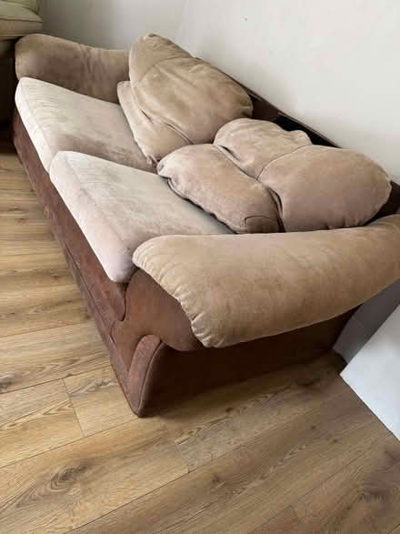 Photo of free Brown two-seater sofa bed (Sudbury UB6) #2
