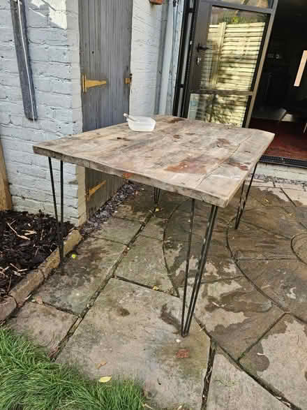 Photo of free Wooden table with hairpin legs (London SE17) #2