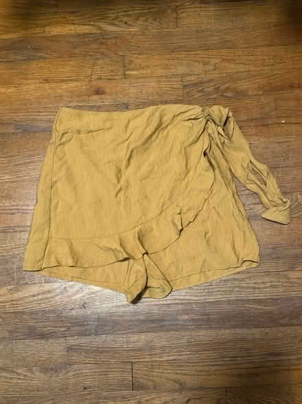 Photo of free Size 10 Mustard Wrap Shorts (Clason Point Bronx NY) #1