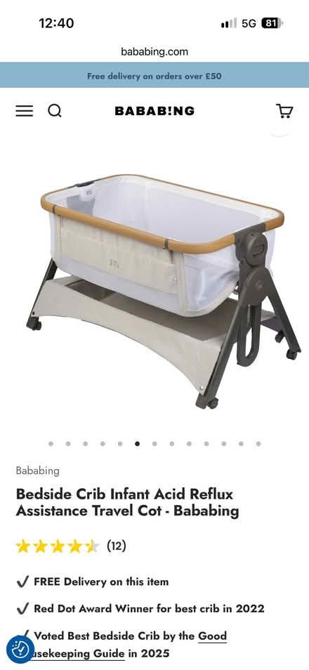 Photo of free Bababing portable bedside crib (IG9 6ep) #1