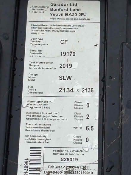 Photo of free Up aand over garage door (Bransford WR6) #4