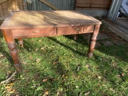 Photo of free Large wooden desk or work table (Alvechurch, B48) #1