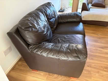 Photo of free 2 Seater black leather sofa (Letchworth, SG6) #2