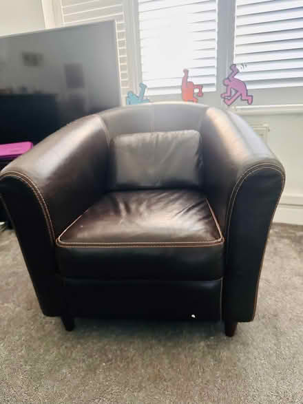 Photo of free Brown leather armchair (WD3) #1
