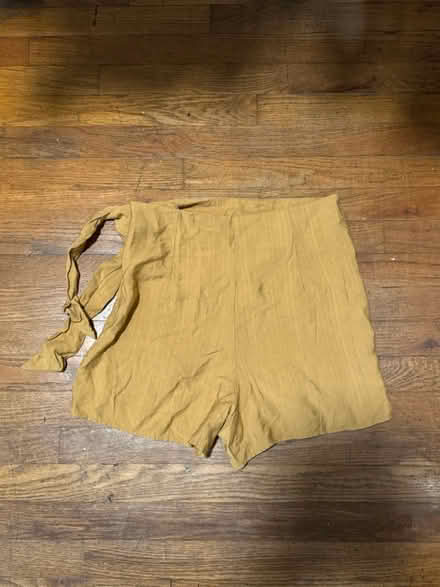 Photo of free Size 10 Mustard Wrap Shorts (Clason Point Bronx NY) #2