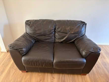 Photo of free 2 Seater black leather sofa (Letchworth, SG6) #1