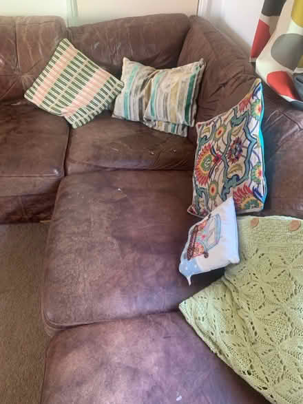 Photo of free Brown leather corner sofa (BN19ET) #2