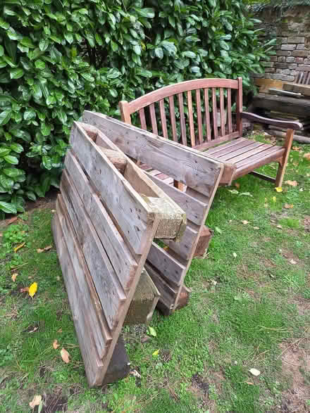 Photo of free Two heavy duty wooden pallets (Sunningdale SL5) #1