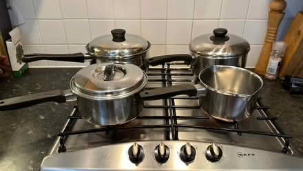 Photo of free 4 stainless steel pans (Castlefields SY1) #1
