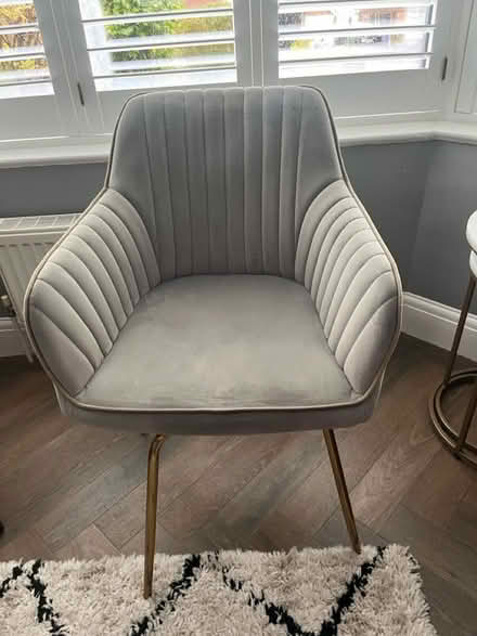 Photo of free Grey swivel chair gold legs (Tunbridge Wells TN2) #1