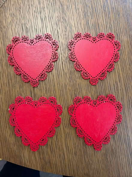 Photo of free Four wooden heart shaped coasters (Wokingham RG40) #1