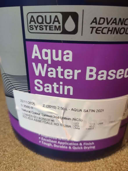 Photo of free Aqua Guard water based satin paint (Meersbrook S8) #1