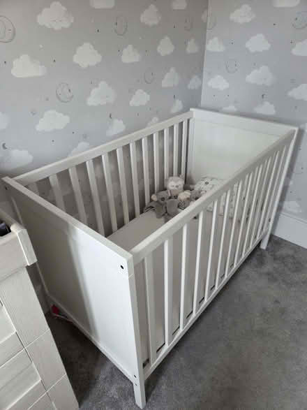 Photo of free White IKEA SUNDVIK Cot + Mattress (North Road BA2) #1