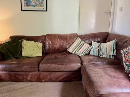 Photo of free Brown leather corner sofa (BN19ET) #1
