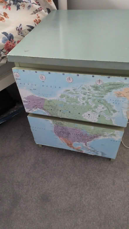 Photo of free Two drawer bedside table MALM (Bh48ab) #1