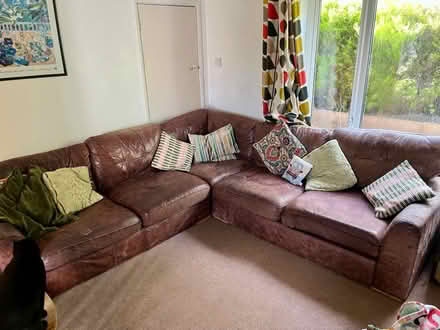 Photo of free Brown leather corner sofa (BN19ET) #4