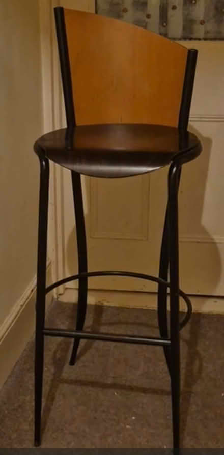 Photo of free Three designer bar stools. Wood and mental italian (Gillingham ME7) #1