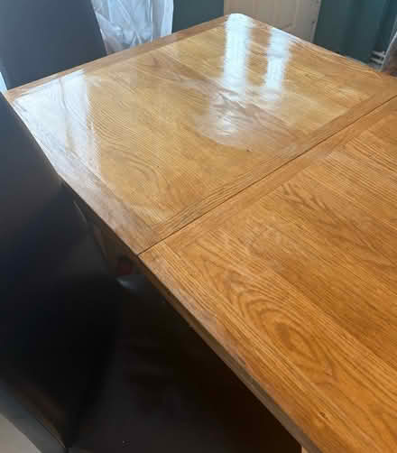 Photo of free NEXT Kitchen Table & 4 Black Leather Chairs. (Gipsyville HU4) #2