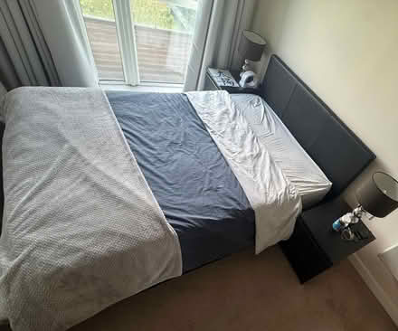 Photo of free Black Leather (faux) Double Bed (NW9 4BP) #1