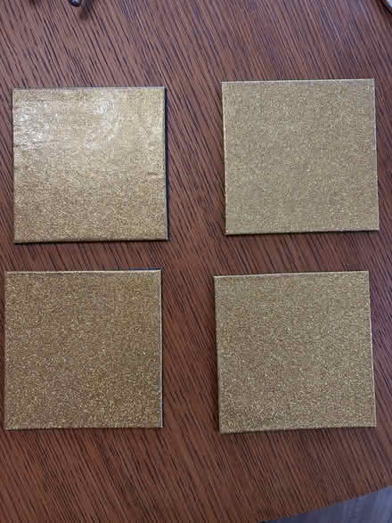 Photo of free Four gold sparkly coasters Square shape (Wokingham RG40) #1