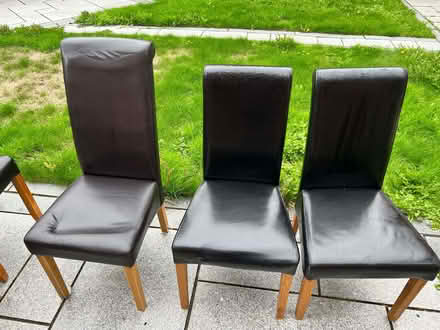 Photo of free 3 faux leather dining chairs (Solihull B90) #1