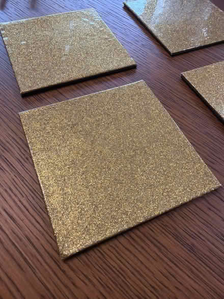 Photo of free Four gold sparkly coasters Square shape (Wokingham RG40) #2