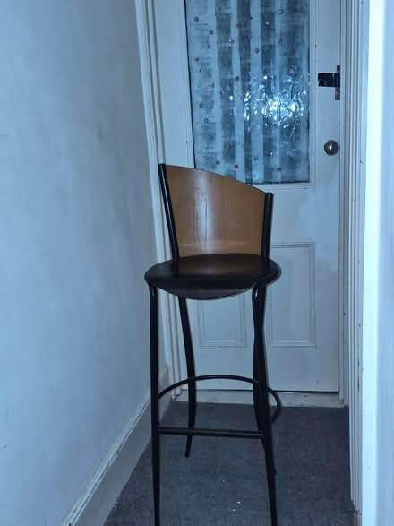 Photo of free Three designer bar stools. Wood and mental italian (Gillingham ME7) #3