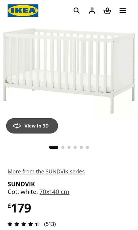 Photo of free White IKEA SUNDVIK Cot + Mattress (North Road BA2) #2