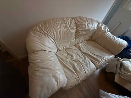 Photo of free Cream Leather Style Two Seater Sofa (Ealing Broadway) #4