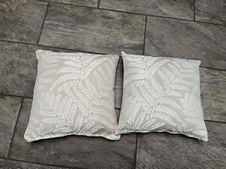 Photo of free Pair of Grey Fern Pattern Cushions – Good Condition (Hopeman IV30) #2
