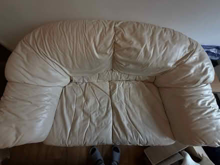 Photo of free Cream Leather Style Two Seater Sofa (Ealing Broadway) #2