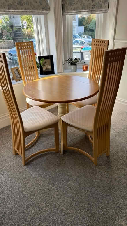Photo of free Drop leaf table and 4 chairs (Alum Chine BH4) #1