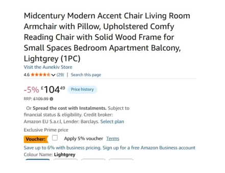 Photo of free Chair Modern Accent (Meole Village SY3) #3