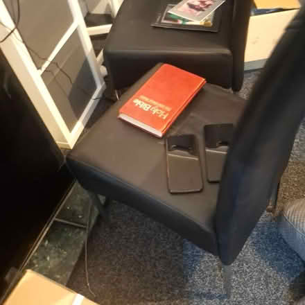Photo of free Glass dinning with four black chairs and a sofa as seen in pics (Newfield Green S14) #3