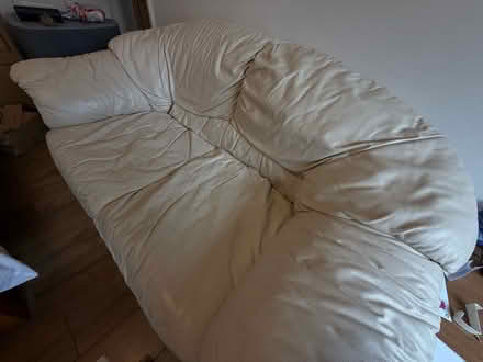 Photo of free Cream Leather Style Two Seater Sofa (Ealing Broadway) #3