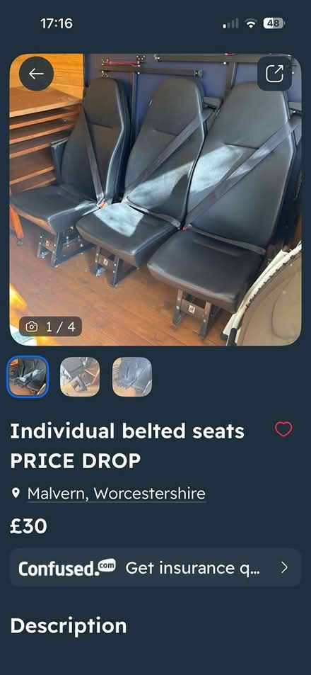Photo of free Van seats with seat belts (Malvern WR14) #2